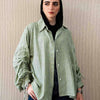Lama shirt - Pistachio Green - White