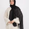 Elite Linen Scarf - Black - Off White