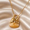 Amber Pendant Necklace - Gold