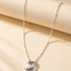Textured Pearl Necklace - Silver