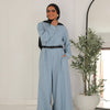 Comfy Linen Jumpsuit - Baby Blue