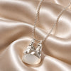 Amber Pendant Necklace - Silver