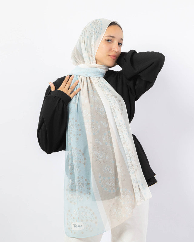 Tie Shop | Almond Paisly طرحة شيفون - ايشارب شيفون