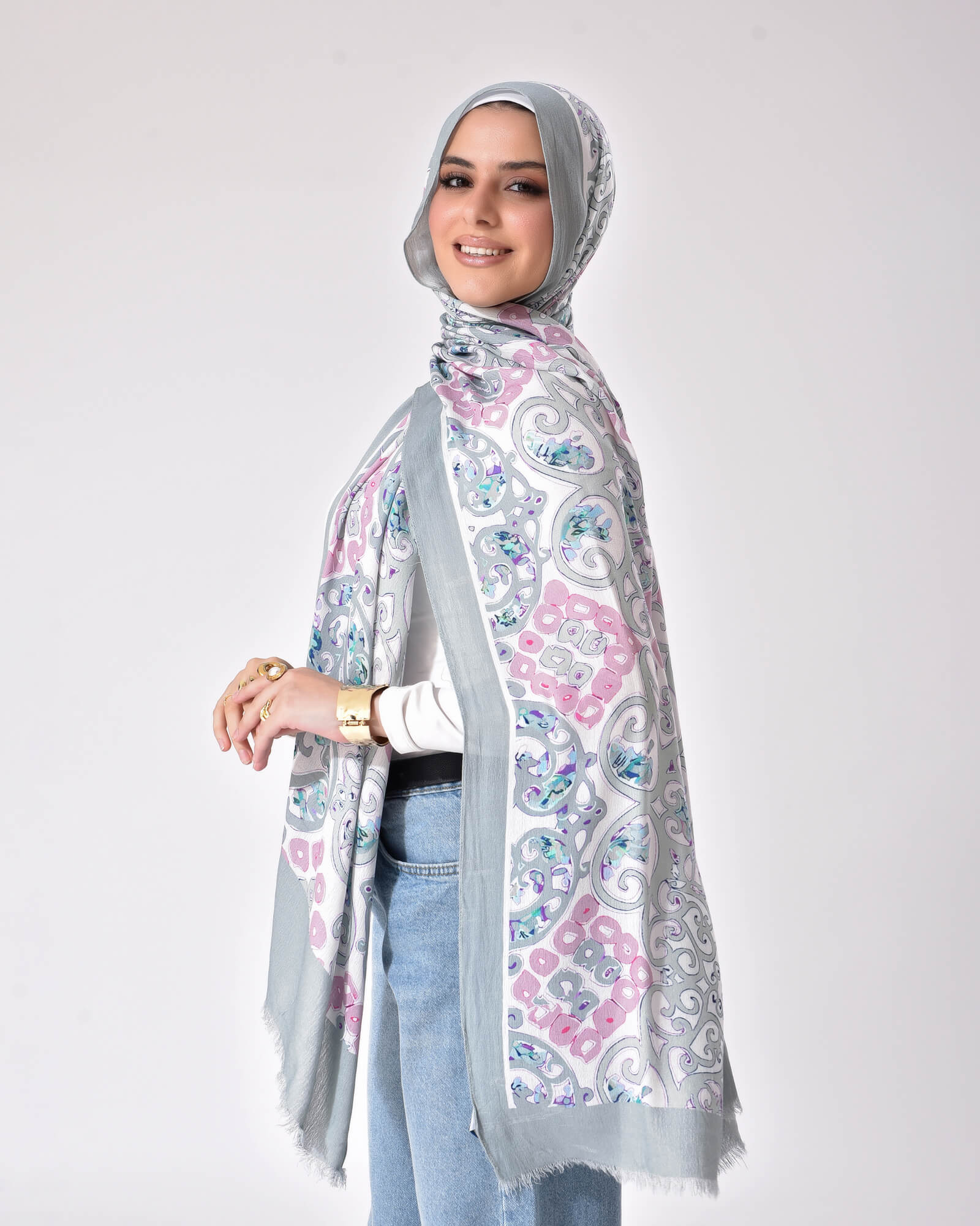 Tie Shop | Cotton Scarves | Printed crinkled