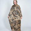Printed Satin Isdal - Brown - Beige