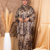 Printed Satin Isdal - Brown - Beige