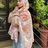 Vibrant colors scarf - White - Yellow - pink