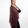 Shimmery Chiffon Scarf - Dark Red