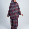 Printed Viscose Isdal Two Pieces - Navy Blue - Red