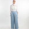 Flowy Denim Pants - Baby Blue