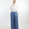 Flowy Denim Pants - Blue