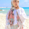 Chi-Chi Chiffon - Light Beige - Petrol Green
