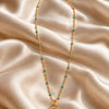 Sun Pendant Necklace - Turquoise - Gold - White