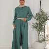 Comfy Linen Jumpsuit - Teal Green