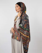 Tie Shop | Printed Satin Scarf |طرحة ستان - ايشارب ستان