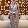 Printed Viscose Isdal - Off White - Rust Red - Light Blue