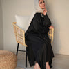 Breezy Satin Kimono - Black