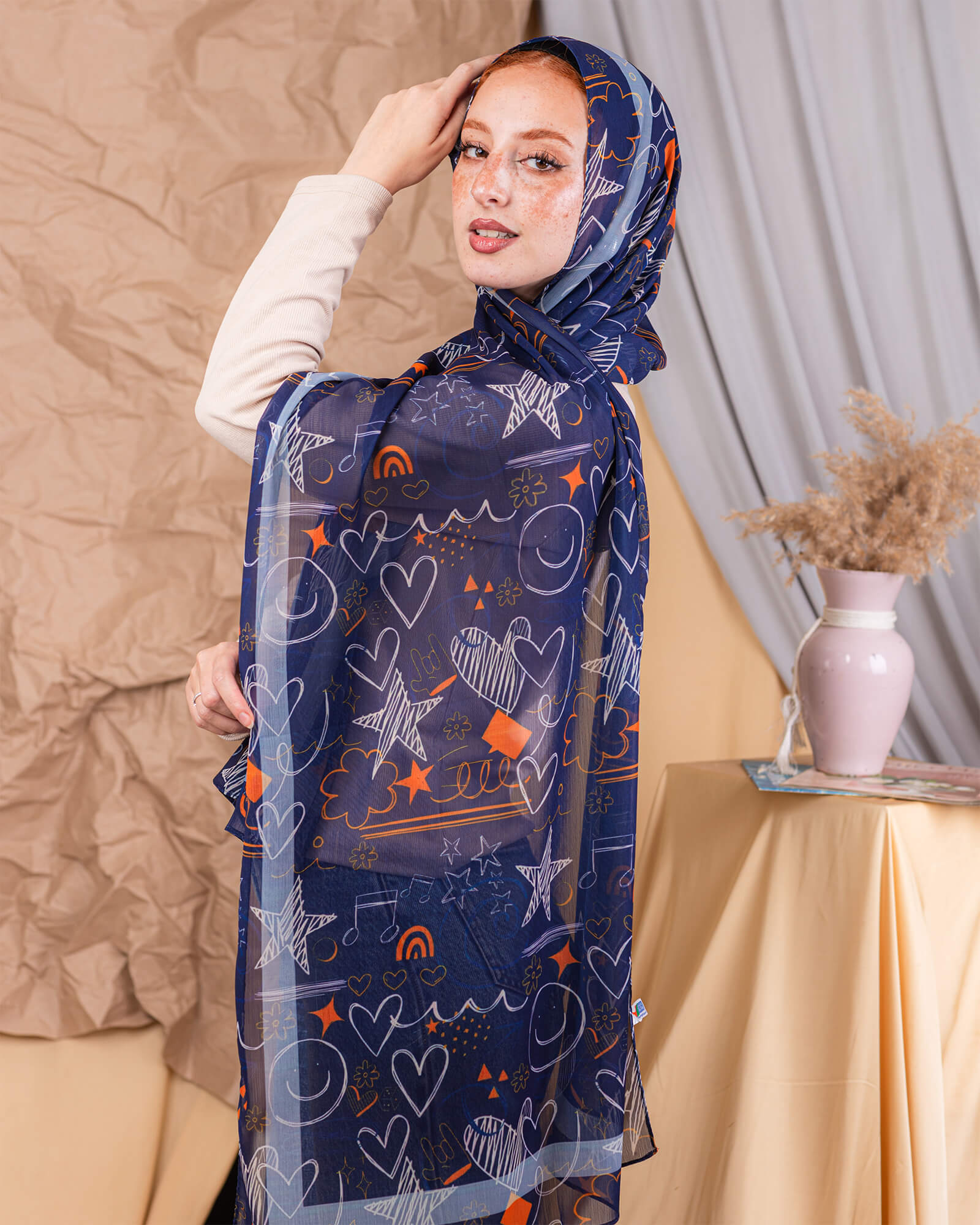 Tie Shop | Digital Crinkled	 | طرحة شيفون - ايشارب شيفون