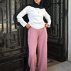 Fluffy Ribbed Pants - Pink