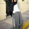 Fluffy Ribbed Pants - Dark Grey