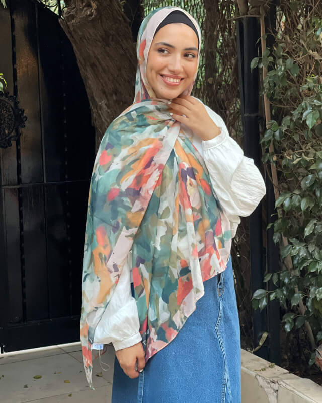 Tie Shop | Printed Chi-Chi Chiffon Scarf  طرحة شيفون - ايشارب شيفون