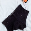 Lace Floral Cheeky - Black
