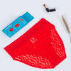 Lace Cheetah Brief - Red