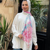 Color Rush Scarf - White - Pink - Turquoise
