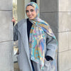 Chi-Chi CHiffon - Taupe Beige With Aqua