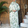 Printed Satin Isdal - Light Green