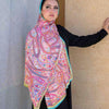 Printed Satin Scarf - fuchsia - Yellow