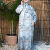 Printed Satin Isdal - Blue