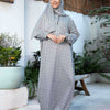 Printed Satin Isdal - Black - Wihte