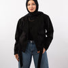 Crop Notched Jacket - Black