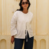 Ribbon Blouse - Ivory White Embroidered
