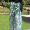 Printed Cash Pants - White - Green