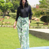 Printed Cash Pants - White - Green