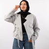Crop Notched Jacket - Light Grey