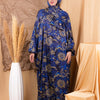 Printed Satin Isdal - Egyptian Blue - Gold