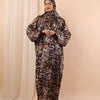 Printed Satin Isdal - Black - Beige