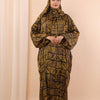 Printed Satin Isdal - Black - Yellow