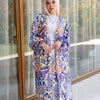 Printed Satin Kimono - Purple - Yellow