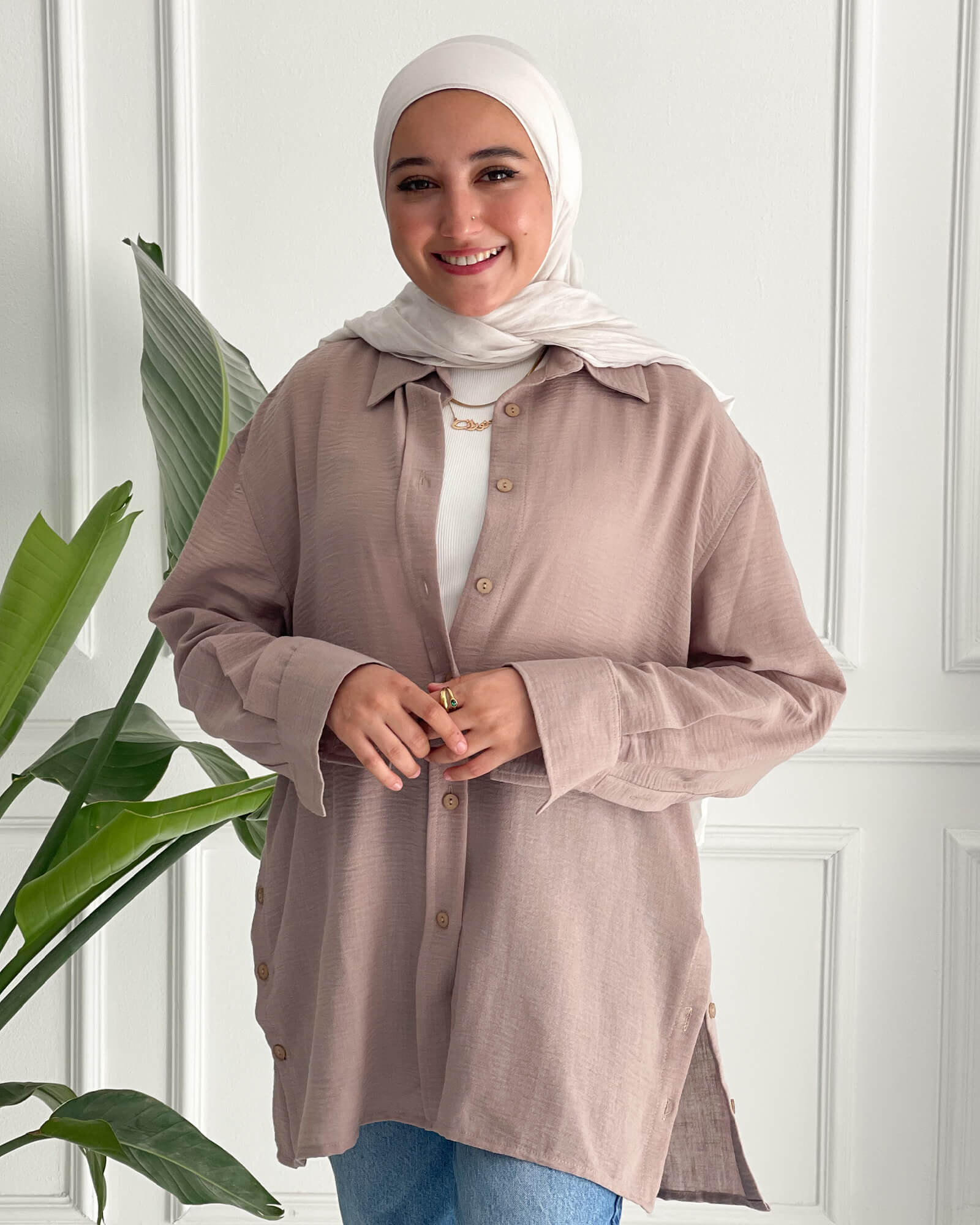 Tie Shop | Modest Wear | Button Style Shirt قميص كتان - بلوزة كتان