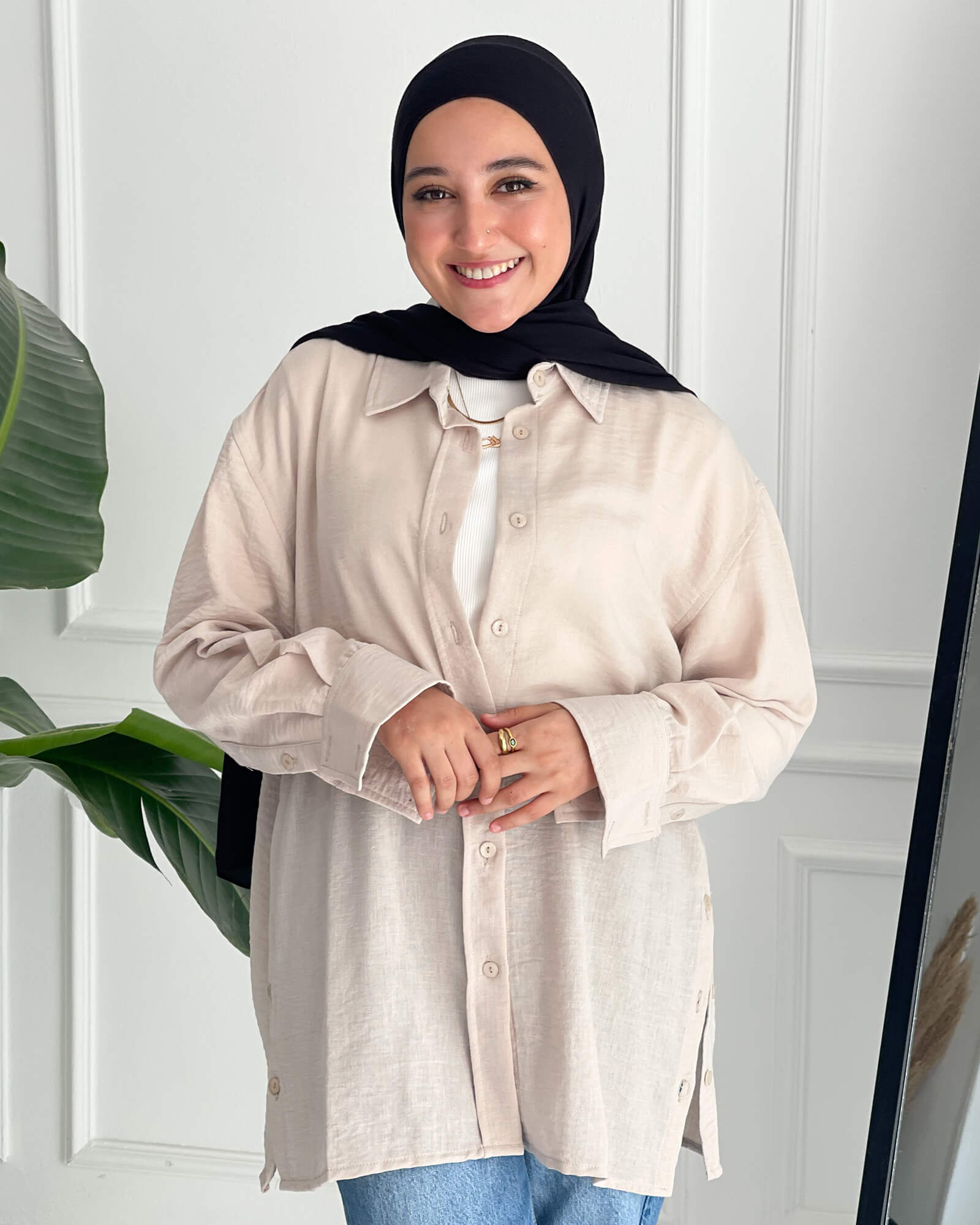 Tie Shop | Modest Wear | Button Style Shirt قميص كتان - بلوزة كتان