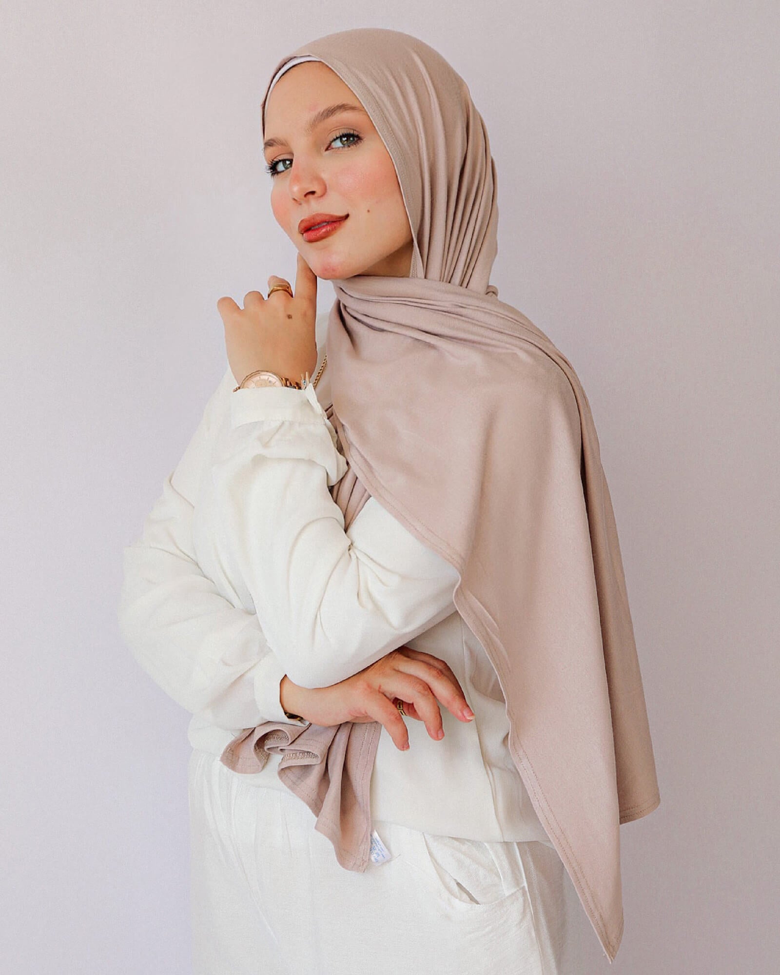Tie Shop | Cotton Lycra Scarf	طرحة قطن ليكرا سادة - ايشارب قطن ليكرا