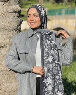 Tie Shop | Blue Carnation طرحة ستان - ايشارب ستان