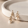 Elegance Earrings - Gold & Pearl White