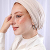 Pleated Cotton Turban - Light Beige