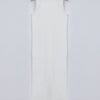 Ribbed Sleeveless Basic Dress - White