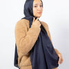Plain Satin Scarf - 5 Dark Blue